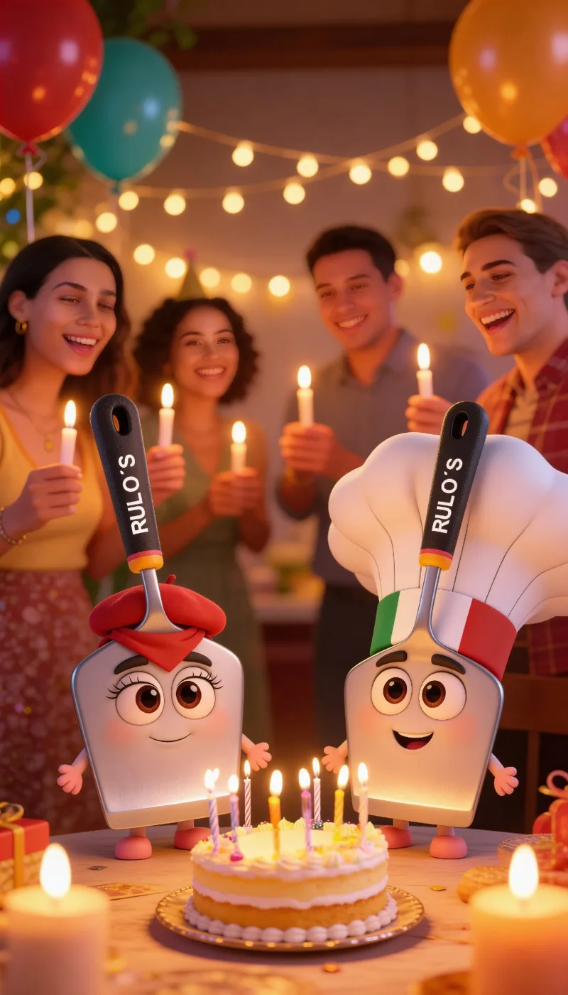 Amigos con velas encendidas cantando junto a Pícaro y la Pícara