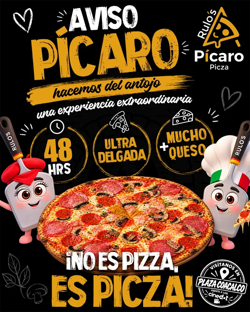Póster: Aviso pícaro, 48 hrs, ultra delgada, mucho queso