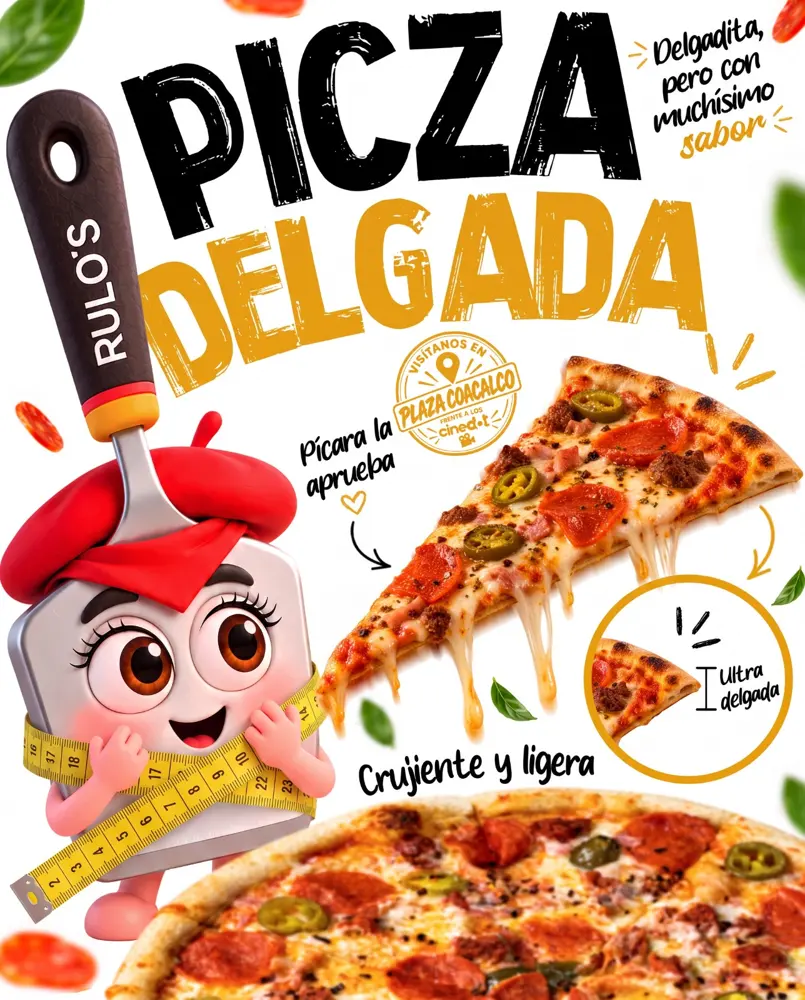 Póster: Picza delgada, crujiente y ligera